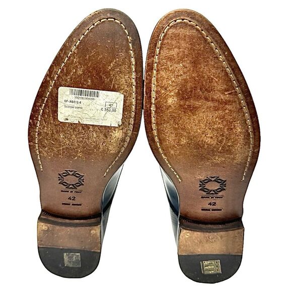 Carlo Pazolini Men's Blue Leather Oxford Dress Shoes -Size EU 42 US 9 Pre-Owned - Picture 4 of 9